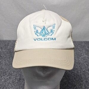 Vintage Volcom Trucker Hat Khaki Wings N Things Snapback Cap Skate Surf Y2K